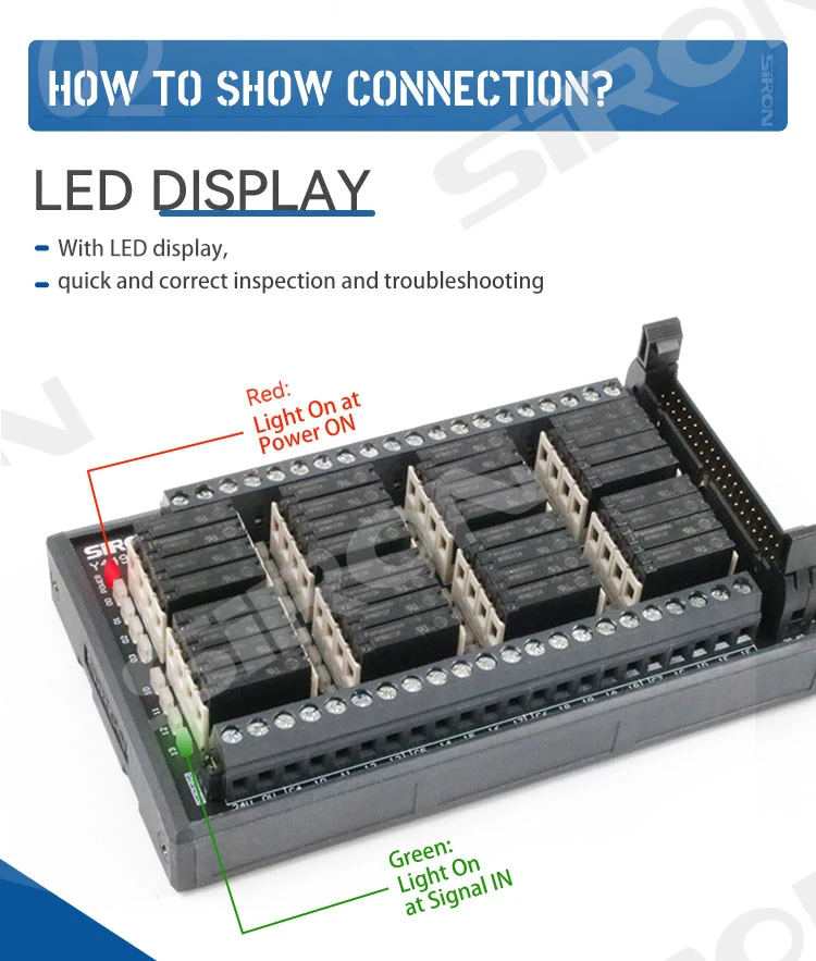 Siron Y449-D 32-Way Relay Output Module Output Amplifier Board PLC Relay Control Module, Output Protection